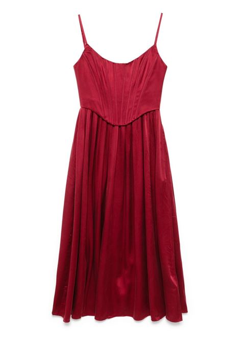 Abito midi con design a corsetto in rosso Zimmermann - donna