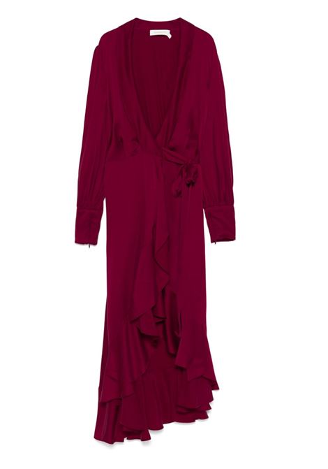 Burgundy wrap silk midi dress Zimmermann - women ZIMMERMANN | 8066DR25RGAN