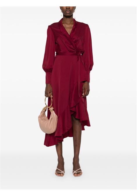 Burgundy wrap silk midi dress Zimmermann - women ZIMMERMANN | 8066DR25RGAN