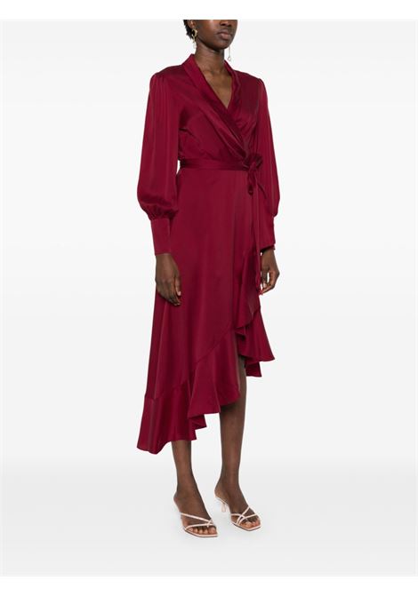 Burgundy wrap silk midi dress Zimmermann - women ZIMMERMANN | 8066DR25RGAN