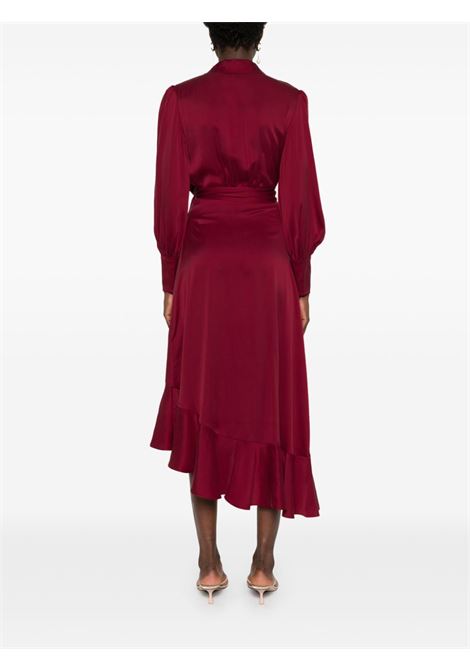 Burgundy wrap silk midi dress Zimmermann - women ZIMMERMANN | 8066DR25RGAN