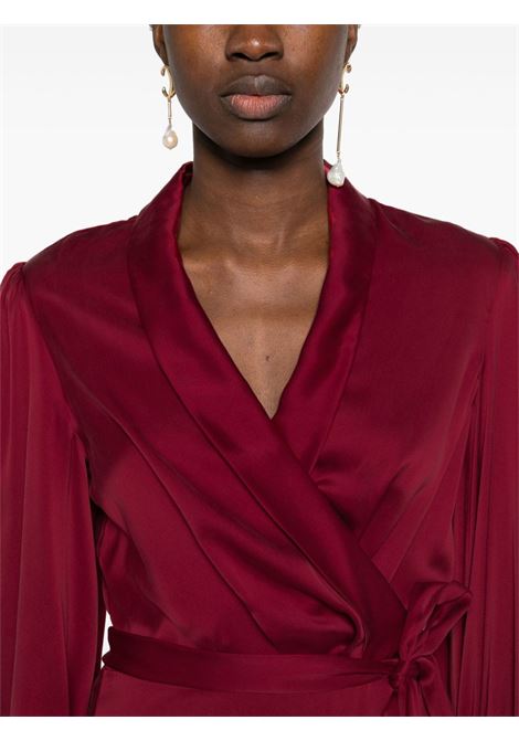 Burgundy wrap silk midi dress Zimmermann - women ZIMMERMANN | 8066DR25RGAN